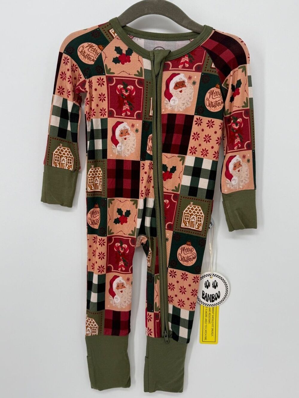 Boo Boo Bamboo Christmas Zippy | 3–6 Months | 95% Bamboo Viscose | NWT